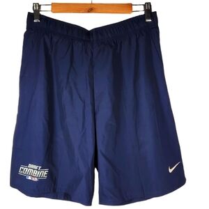 Nike MLB Draft Combine USA Dri Fit Shorts Drawstring Elastic Waist Navy Blue L